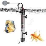 Bonlux Submersible Aquarium Heater, 50W Mini Fish Turtle Tank Heater Temperature Adjustable with Thermometer, Supports up to 60L Water with 2X Sucker Cup, BS Plug, 0.9M Cable