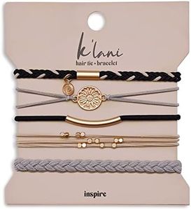 K’lani - Hair Tie Bracelets for Women - Dual-Use Bracelet and Hair Tie - Stylish Ponytail Hair Accessories - (Inspire) Set of 5 - (M)