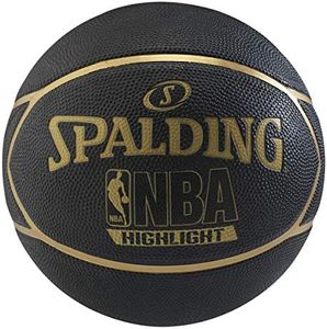 Spalding Fast S Highlight Rubber Basketball Size-7 (Black/Gold)