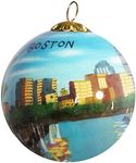 Art Studio Company Hand Painted Glass Christmas Ornament - Boston Massachusetts Skyline