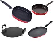 Nirlon Non Stick cookware Set of 4 Pieces Combo with bakelight Handle (2.6mm_FT11_GP(24)_RT_FP12)