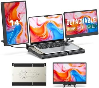 14" FHD 1080P Laptop Monitor Extender - Stretchable Base & Detachable Screen