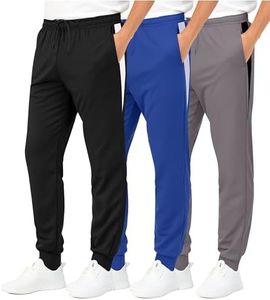 3 Pack Boys Tricot Sweatpants Joggers Kids Boy Jogger Sweatpant Pant Track Pants Athletic Workout Gym Apparel Training Fleece Tapered Slim Fit Tiro Soccer Casual Clothing,Set 12,S (8)