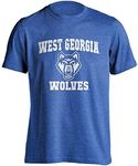 West Georgia Wolves Retro Distressed Short Sleeve T-Shirt, Mens, Royal Heather, Medium