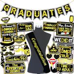 Wobbox Graduation Party Photo Props, Graduation Banner, Graduation Decoration Kit (26 Pcs) (FP3639)