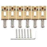 Musiclily Ultra 10.5mm Full Solid Brass Modern Style Roller Saddles for Strat Tele Style Electric Guitar Bridge, Original Color (Set of 6)