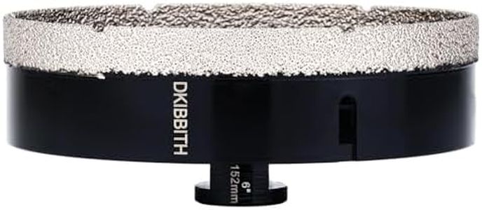 DKIBBITH 6" Dry Diamond Core Drill Bit, Tile Hole Saw for Ceramic Porcelain Granite Quartz Marble Tiles Stone Brick Glass Block with 5/8-11 Thread Fit Angle Grinders, 152mm Black