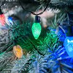 Lights4fun 60 Multi Coloured LED C7 Pinecone Christmas Tree String Lights