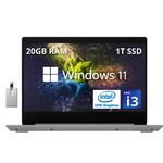 Lenovo IdeaPad 3i 14" FHD Business Laptop, Intel 11th Gen i3-1115G4, 20GB RAM, 1TB PCIe SSD, Intel UHD Graphics, 720P HD Webcam, WiFi 6, HDMI, Dolby Audio, Grey, Win 11, 32GB Hotface USB Card