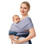 Momcozy Baby Wrap Carrier Slings, Infant Carrier Slings for Newborn up to 50 lbs, Baby Wrap Adjustable for Adult Fits Sizes XXS-XXL,Easy to Wear Baby Carriers,Ergonomic Front Facing/Back,Gradient Blue