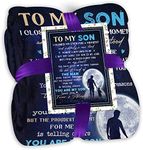 Fastpeace Gifts for Son for Fathers Day, Back to School - Birthday - Graduation for Son, Son Gifts Blanket, Present Ideas for Son from Dad Mom, to My Son Throw Bed Blanket 50x60