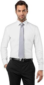 Vincenzo Boretti Chemise Homme, Coupe cintrée Slim-fit, Tissu Infroissable et agréable, 100% Coton, Manches-Longues avec Poignet Mousquetaire, col Kent, Unie Blanc 39-40