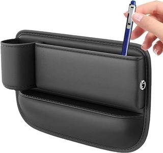 Car Console Side Pocket Leather Car Seat Storage Box Multifunctional Storage Pocket Pouch with Cup Holder Car Organizer Front Seat Console for Phone Wallet Cards Keys Notepad Organize Document (Left)