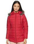 Amazon Brand - Symbol Polyester Women's Standard Length Quilted Jacket (Symaw20Jk007_Ruby_Medium)