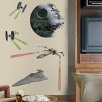 RoomMates RMK3076GM Star Wars Classic Space Ships Peel and Stick Giant Wall Decals 17 Count