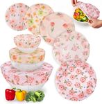 5 PCS Reusable Bowl Covers for Bread Proofing, Beeswax Bowl Cover, Elastic Cotton Sourdough Covers for Proofing, Food Storage Containers Lids
