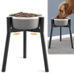 SHAINFUN Adjustable Metal Raised Dog Bowl Stand for Large and Extra Large Sized Dog Compatible with 7 to 10.6" Wide Dog Bowls Single Tall Elevated Dog Food Bowls Stand (Bowl Not Included)