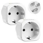 LENCENT 2 Pack Europe to US Plug Adapter, European to USA Adapter, American Outlet Plug Adapter, EU to US Adapter, Europe to USA Travel Plug Converter