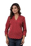 FAB STAR- LOOK GREAT FEEL GREAT. Women's Stylish Printed Top. (XX-Large, Maroon)