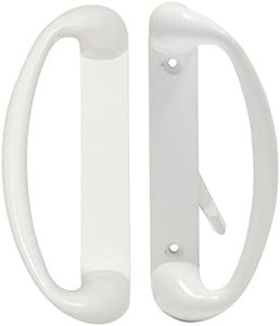 Built Industrial Sliding Glass Patio Door Handle Replacement Set, White Diecast, Mortise Style, Non-Keyed (Fits 3-15/16 Inch Hole Spacing)