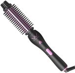 BERTA 3IN1 Hair Brush Iron Professional Hair Curling Iron&Hair Straightener&Hair Curler Brush Ceramic Hot Brush, Negative Ionic Dual Voltage for Travel