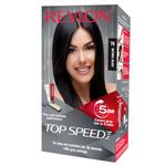 Revlon Top Speed Hair Color for Women Natural Black | Ginseng Root Extract and Mother of Pearl | 100% Grey Coverage in 5 Minutes | Ammonia Free, Easy Application and Intense Conditioning