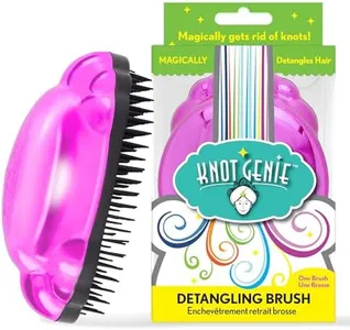 Knot Genie Detangling Hair Brush for Kids (Peaceful Purple) | Original Size | Perfect Detangling Brush for Curly Hair, Gently Separate Tangles, Leaves Hair Smooth and Shiny