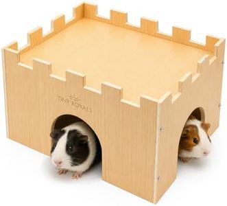 Tiny Royals Guinea Pig Castle, Sturdy Wooden Guinea Pig Hideout, Cage Accessories, Wooden Chew Resistant House for Small Animals, Hamsters, Rats, Chinchillas, Playing, Hiding, Exercising