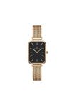 Daniel Wellington Stainless Steel Quadro Analog Black Dial Women's Watch-Dw00100432, Band_Rose Gold