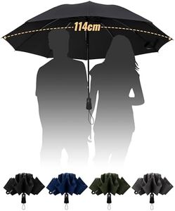 Chakipee Parapluie Pliant Inversé Homme Compact - Voyage Solide Grand Taille Noir Anti Tempete xxl 2 Personnes Automatique Parapluies - Femme Coupe-vent 210T et 10 Sections