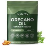Oregano Oil Capsules | High Strength Oil of Oregano - 150mg Per Soft Gel | High Carvacrol Content | Immune & Digestive Support | Cold Pressed, Non-GMO & UK Made