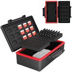 Kiorafoto 58 Slots TF Micro SD MSD Memory Card Case Holder Water-Resistant Anti-lost Anti-shock Storage Organizer with Labels & Notepaper, Switch Steam Deck Drone Trail Camera Memory Cards Accessories