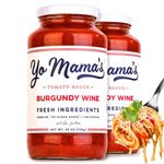 Keto Burgundy Wine Pasta Sauce by Yo Mama's Foods - Pack of (2) - No Sugar Added, Low Carb, Low Sodium, Gluten Free, Paleo Friendly, and Made with Whole, Non-GMO Tomatoes!