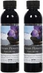 Hosley's Set of 2 Ocean Flowers Fragrance Warming Oils 5 Ounce. Ideal Gift for Weddings spa Reiki Meditation Bathroom Settings. P1