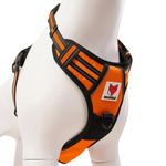 Wooflix Heavy Duty Reflective Dog Harness for Big Sized Breed Dogs – No Pull, No Choke Harness for Dog with Adjustable Chest Belt with Soft Padded Handle | Orange – Size: XL (32kg to 42kg Dog)