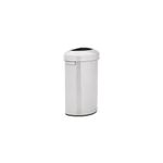 Rubbermaid Commercial Products Refine Decorative Container, 21 Gallon, Half Round Stainless Steel Trash Can