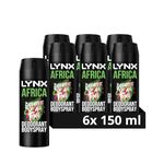 Lynx Africa the G.O.A.T. of fragrance 48 hours of odour-busting zinc tech Aerosol Bodyspray deodorant to finish your style 150 ml