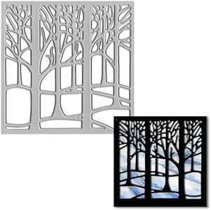 Metal Trees Frame Cutting Dies for Card Making, Trees Forest Die Cuts Square Frame Dies Stencil Embossing Tool for Scrapbooking DIY Etched Craft Dies