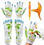 Reflexology Socks Gloves, Reflexology Socks with Massage Tool, Acupoint Gloves & Socks Set, Acupressure Socks with Pressure Points, Reflexology Foot Massager Socks for Relief Stress and Pain