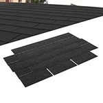 Pack of 18pcs Asphalt Roof Shingles 2.61sqm Self-Adhesive Sheds Roofing Felt Shingles Tiles for Most Roof of Sheds Arbour Porch Wendy House Doghouse Log Cabin (Square 3 Tab Shingles, Black)