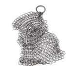 Barebones Stainless Steel Cleaning Mesh Scrubber- Cast Iron Cleaner - Grill Accessories, Scrub Brush, Cast Iron Brush, Chainmail Skillet Cleaner