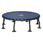Dolphy 48" Foldable Trampoline Rebounder Exercise Jumping Cardio Trainer, Covered Bungee Rope System for Adults/Kids/Indoor/Outdoor/Garden/Yoga Workout Fitness - Max Limit 100 kg.