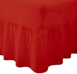 Comfy Nights Plain Dyed Polycotton Easy Care Valance Fitted Sheet In 19 Colors (4Ft/Small Double, Red)