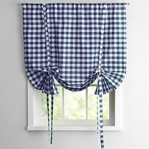 Sweet Home Collection Panel Treatment Kitchen Window Curtain Shade, 63", Navy