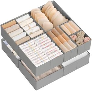 Criusia Drawer Organizer Clothes, Foldable Closet Organization and Storage for Nursery, Bedroom, Gray