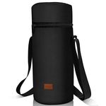 Aosbos 2 Bottle Wine Cooler Bag, Leak-proof Wine Bottle Cooler, Insulated Bottle Bag with Shoulder Strap, Portable Bottle Carrier for Travel Picnic, Padded Bottle Gift Bag for Wine Lover, Black