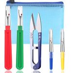 4 Pcs Seam Ripper, Big and Small Stitching Thread Unpicker, Thread Cutter Remover, Seam Rippers for Sewing, Stitch Ripper with Scissor, Storage Bag, for Sewing Needlework DIY Craft