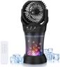 Misting Fan Portable Camping Fan 42800mAh Battery Powered with Remote Control, RGB Ambient Light with 2L Bucket, Battery Indicator, 120° Auto Oscillating, Timing Function, Grip Handle