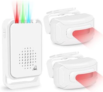 GREENCYCLE Outdoor Driveway Alarm with Multiple Receiver, Driveway Alarm Wireless Outside, Long Range IP64 Waterproof Weatherproof for Business Entry Protect Indoor Outdoor Property (1Alarm 2Sensor)