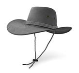 UltraKey Cowboy Hat, Sun Hat Faux Felt Leather Suede Travel Cap Western Hat Outdoor Sun Protect Grey